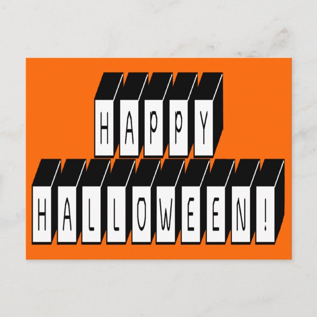 Postal Texto de bloque de Halloween (Anverso)