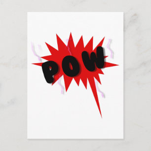 Postal texto de cómic rojo y negro y diseño de explosión