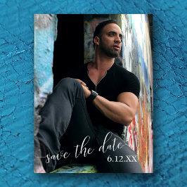 Postal Texto de foto vertical blanco Guardar la graduació