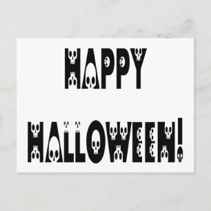 Postal Texto de Halloween Esqueleto