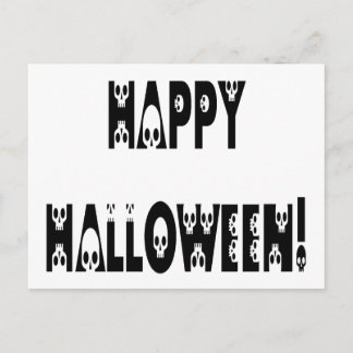 Postal Texto de Halloween Esqueleto