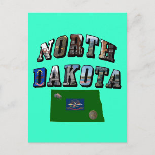 Postal Texto de imagen de Dakota del Norte