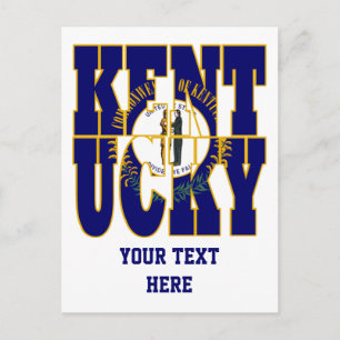 Postal Texto de la bandera de estado de Kentucky