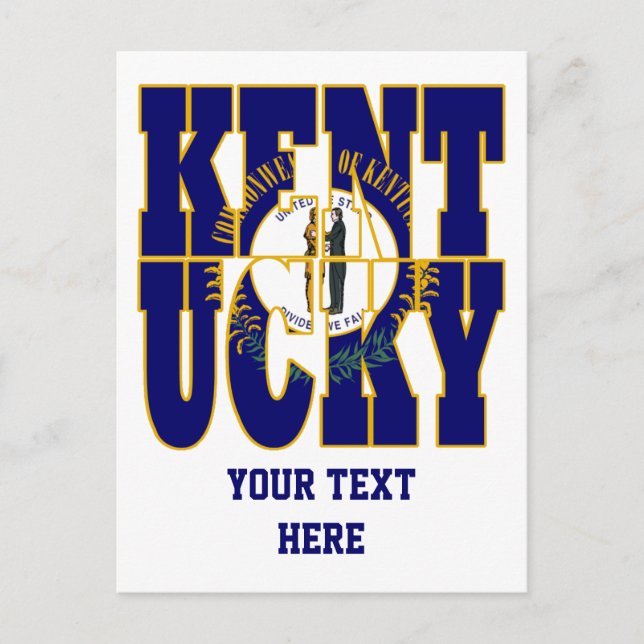 Postal Texto de la bandera de estado de Kentucky (Anverso)