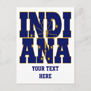 Postal texto de la bandera de Indiana