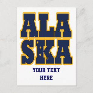 Postal Texto de la bandera del estado de Alaska