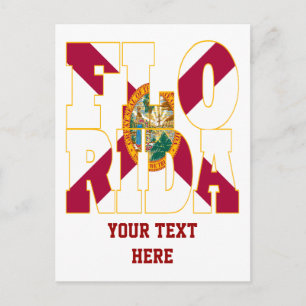 Postal texto de la bandera del estado de Florida