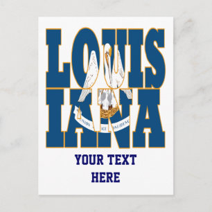 Postal Texto de la bandera del estado de Louisiana
