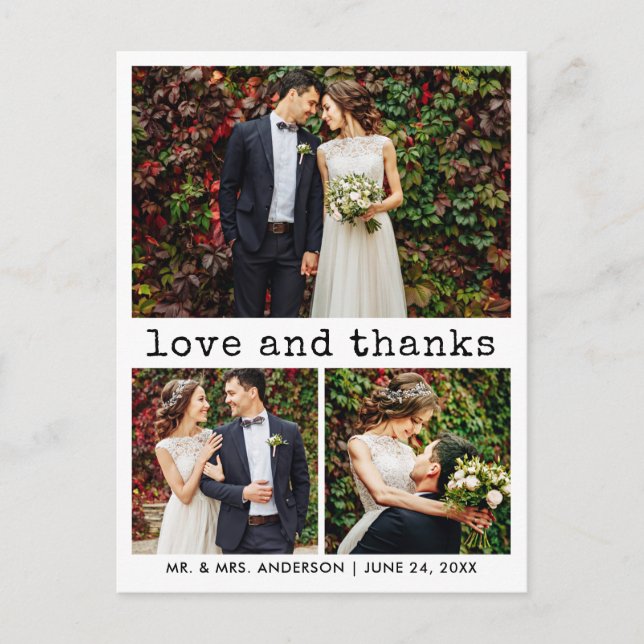 Postal Texto de Máquina de Escribir Moderna con Estilo 3  (Anverso)