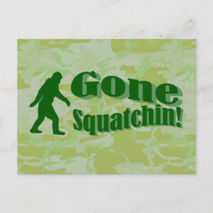 Postal Texto de Squatchin sobre camuflaje verde
