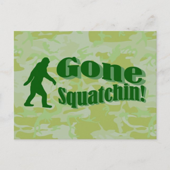 Postal Texto de Squatchin sobre camuflaje verde (Anverso)