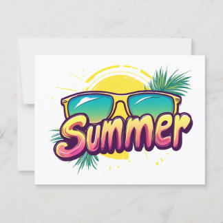 Postal Texto de verano - Diseño de gafas de sol de verano