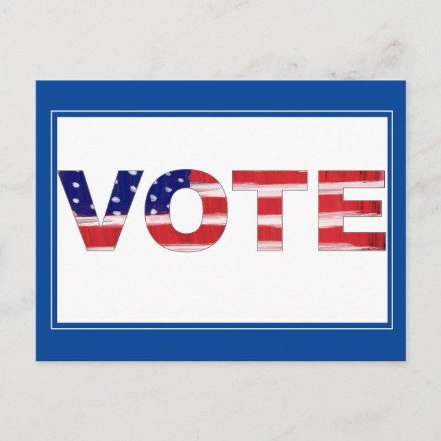 Postal Texto De Voto En Color De Bandera Azul (Anverso)