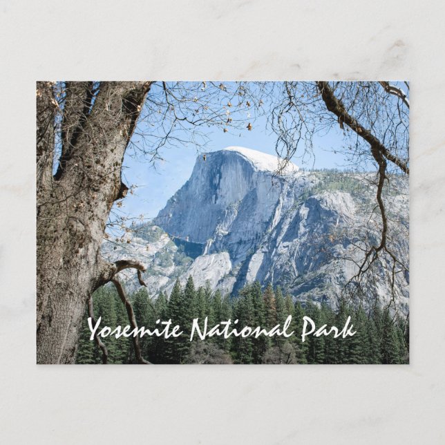 Postal Texto del Parque Nacional Yosemite, foto de Half D (Anverso)