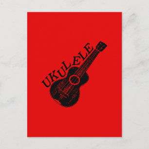Postal Texto e imagen de ukulele