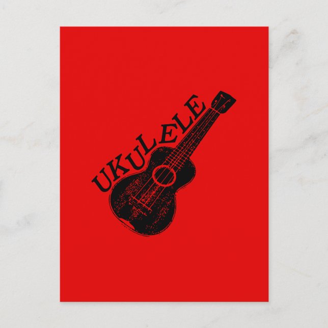 Postal Texto e imagen de ukulele (Anverso)