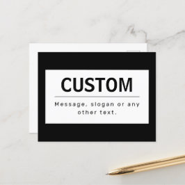 Postal Texto editable de negrita moderno | Blanco y negro