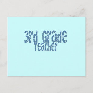 Postal Texto en peligro azul Maestra de tercer grado