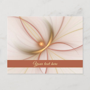 Postal Texto Fractal Moderno Noble De Cobre Y Oro