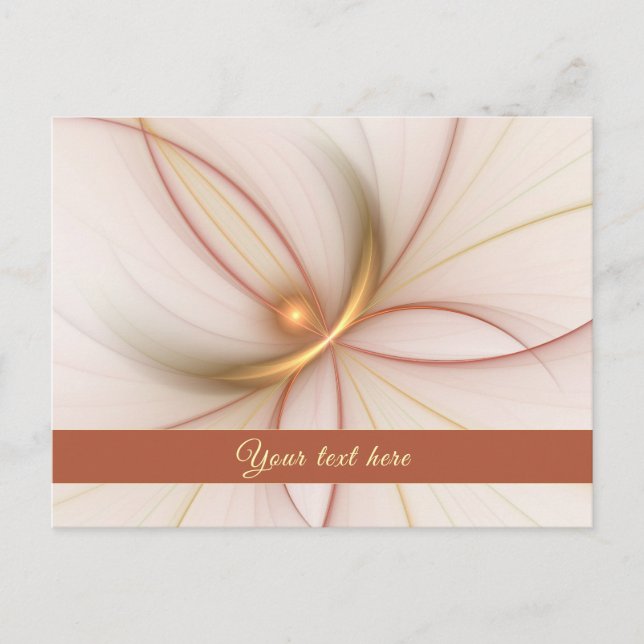 Postal Texto Fractal Moderno Noble De Cobre Y Oro (Anverso)