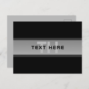 Postal Texto moderno con capas de Personalizable   Negro