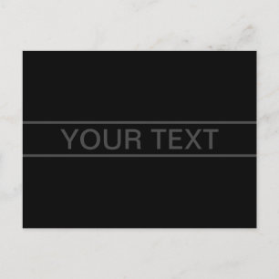 Postal Texto personalizable Negro moderno en negrita y