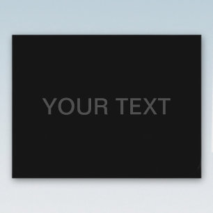 Postal Texto personalizable   Negro moderno y gris oscuro