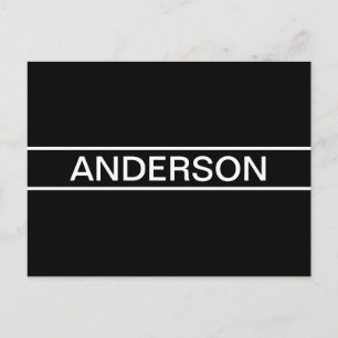 Postal Texto personalizable Negro y blanco moderno y ne