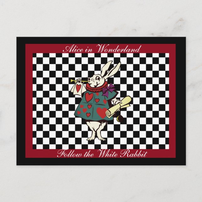 Postal Texto personalizado Alice en el País de las Maravi (Anverso)