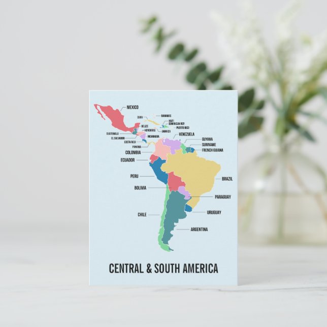 Postal Texto personalizado Centro y Sudamérica (Anverso de pie)