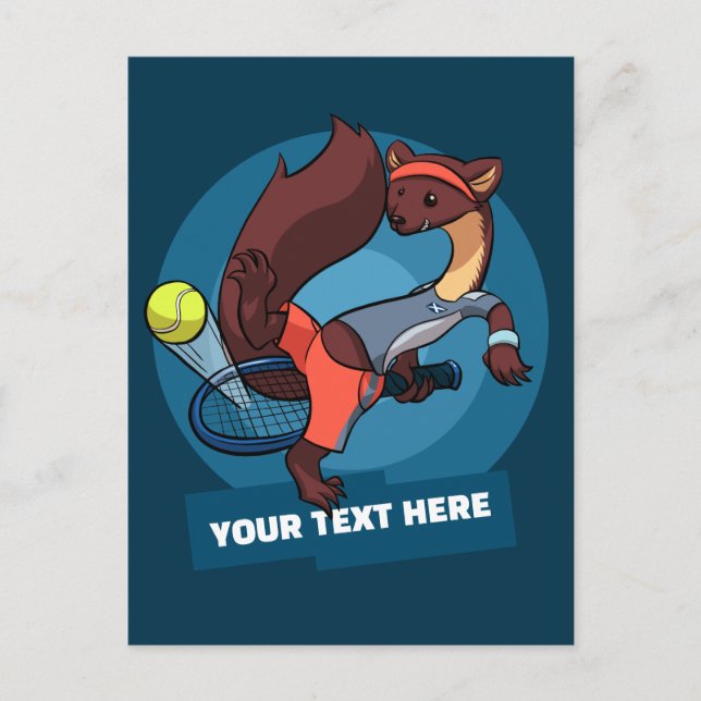 Postal Texto personalizado de la marta de pino Tenis Disp (Anverso)