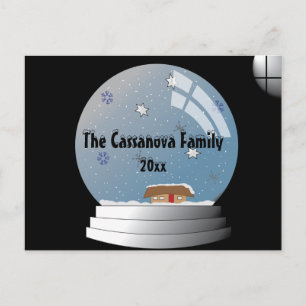 Postal Texto Personalizado de SnowGlobe personalizado ilu