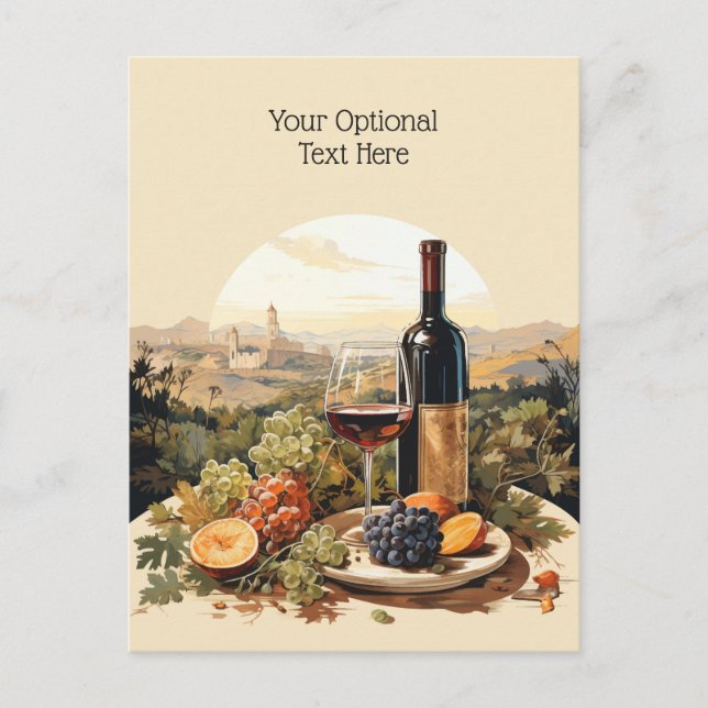 Postal Texto personalizado de Wine Lover (Anverso)