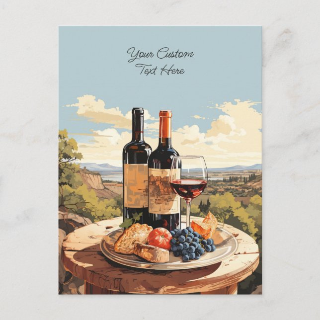 Postal Texto personalizado de Wine Lover (Anverso)