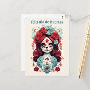 Postal Texto personalizado Día de Muertos☠️ La Calavera C