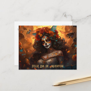 Postal Texto personalizado Dia de Muertos La Calavera Gar