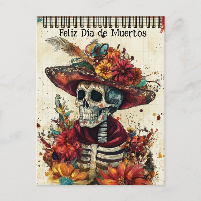 Postal texto personalizado 💀 Elegancia vintage (Anverso)