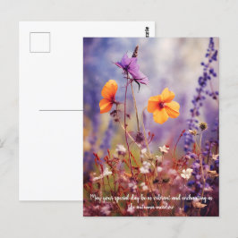 Postal Texto personalizado Enchanting meadow en otoño