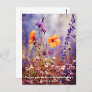 Postal Texto personalizado Enchanting meadow en otoño
