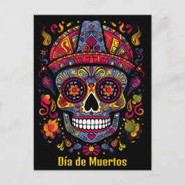 Postal texto personalizado 💀 estilo doodle Día de Muerto