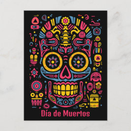 Postal Texto personalizado 💀 estilo doodle Día de Muerto
