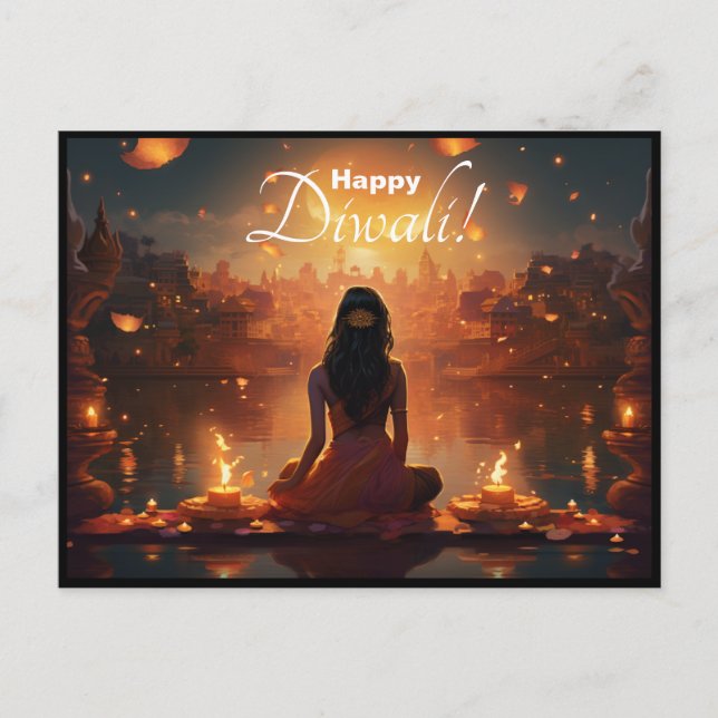 Postal Texto personalizado 🤩 Feliz Diwali (Anverso)