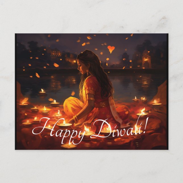 Postal texto personalizado 🤩 Feliz Diwali (Anverso)