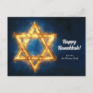 Postal texto personalizado Feliz Hanukkah ✡️, Estrella de