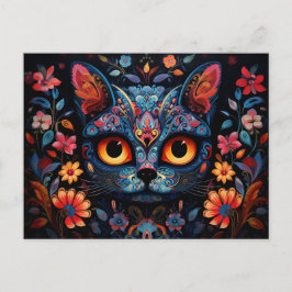 Postal Texto personalizado 💀😺 Gato De Los Muertos