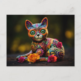 Postal Texto personalizado 💀😺 Gato De Los Muertos