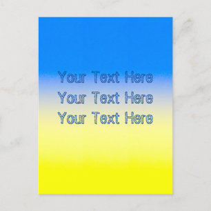 Postal Texto personalizado inspirado en la Ucrania azul y