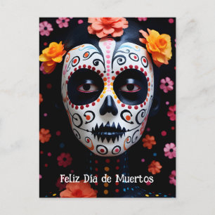 Postal texto personalizado 💀 La Catrina colorida