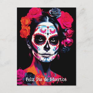 Postal Texto personalizado 💀 La Catrina vibrante