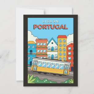 Postal Texto personalizado Lisboa Portugal